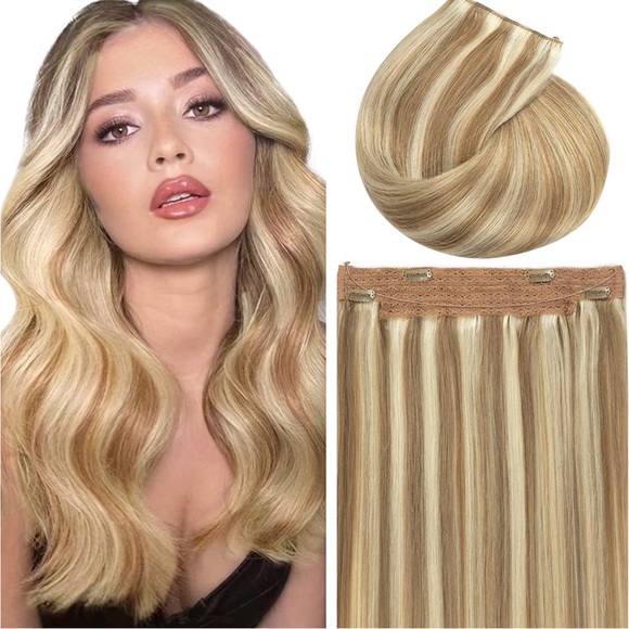 Hair 18 Inch95g P86a Light Brown Highlighted Platinum Blonde Halo